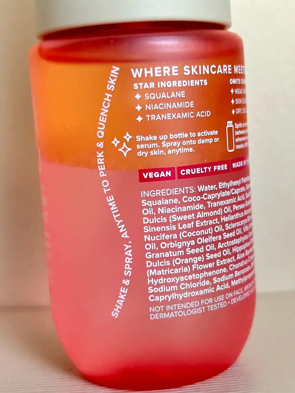 bdy. Brightening Dual Phase Body Serum Mist with Niacinamide + Squalane